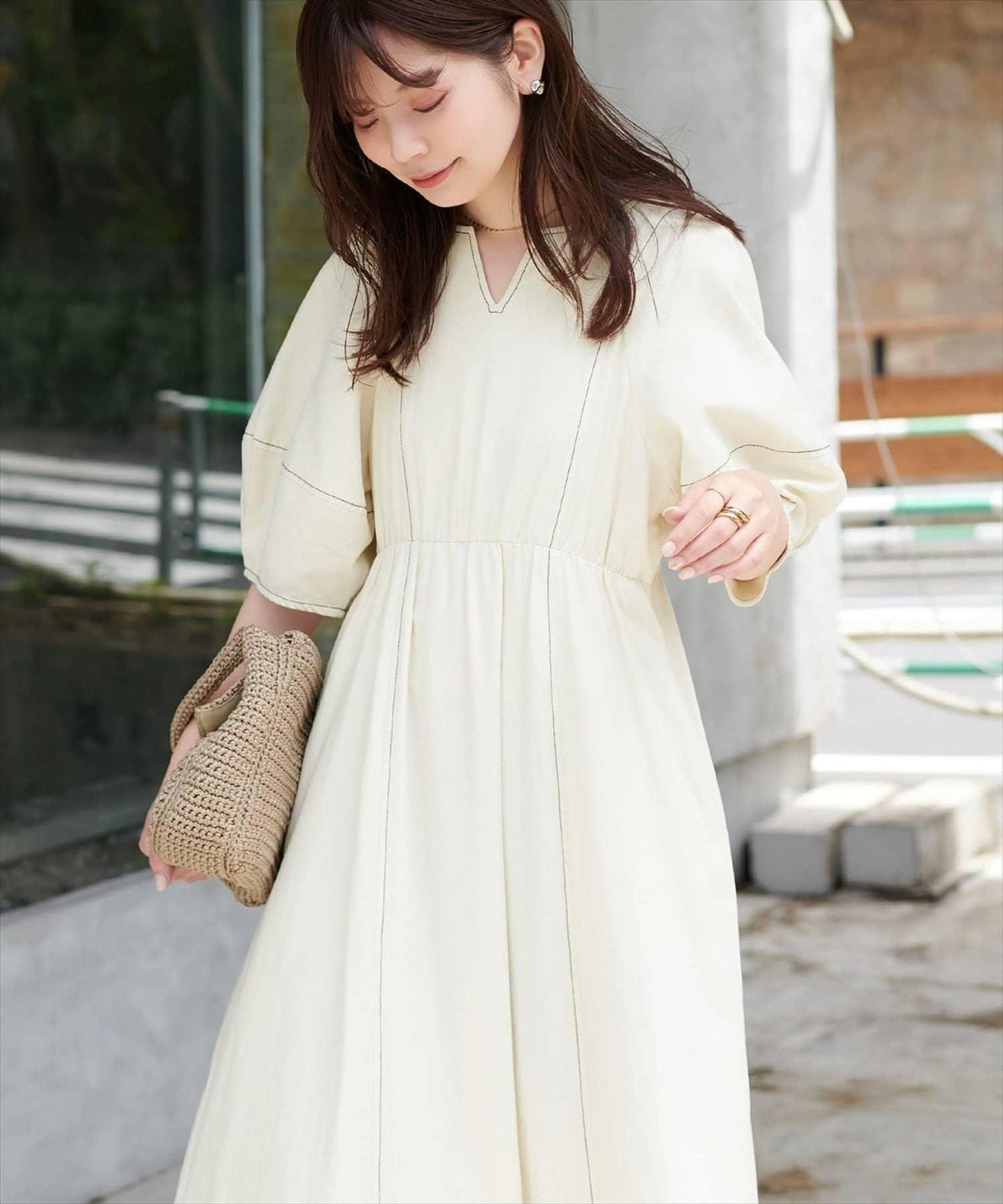 燈籠袖連衣裙