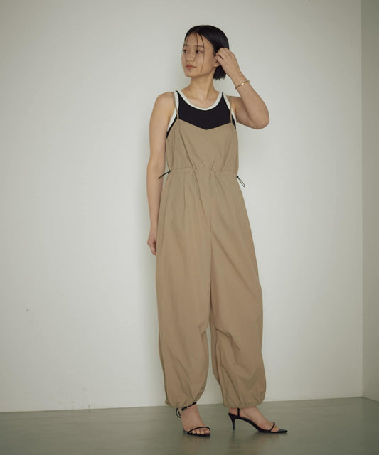 earthy_ 尼龍吊帶連體褲