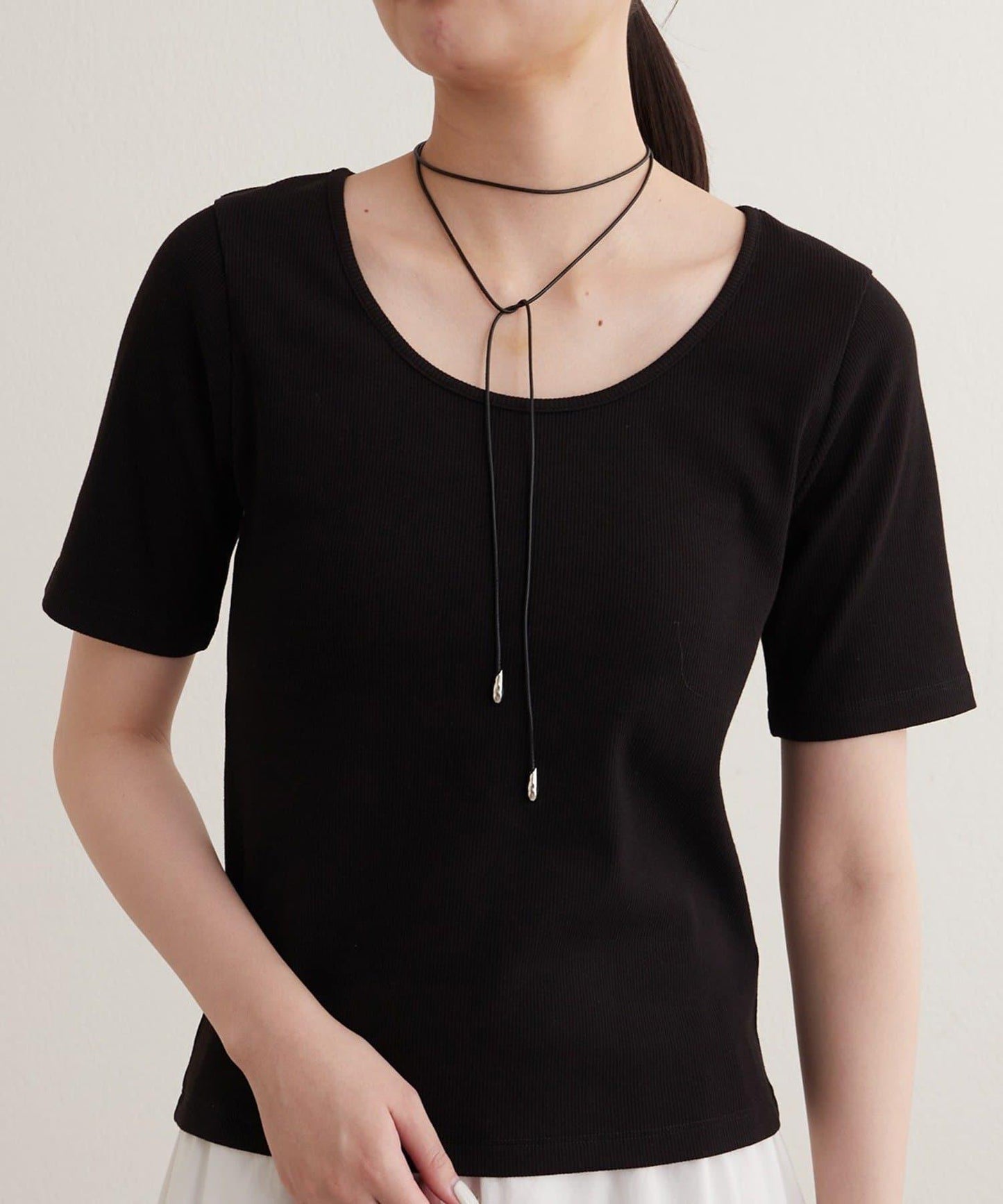 earthy_ O領羅紋TEE T恤