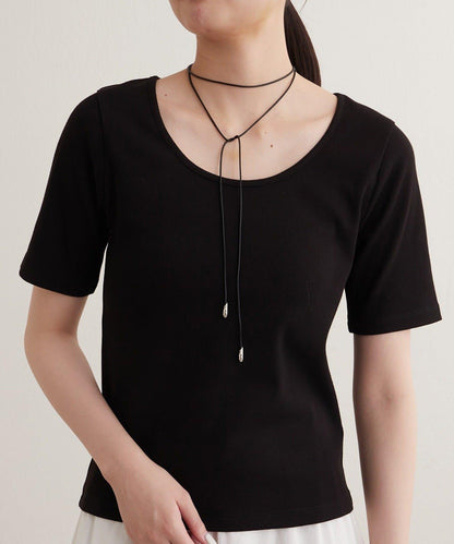 earthy_ O領羅紋TEE T恤