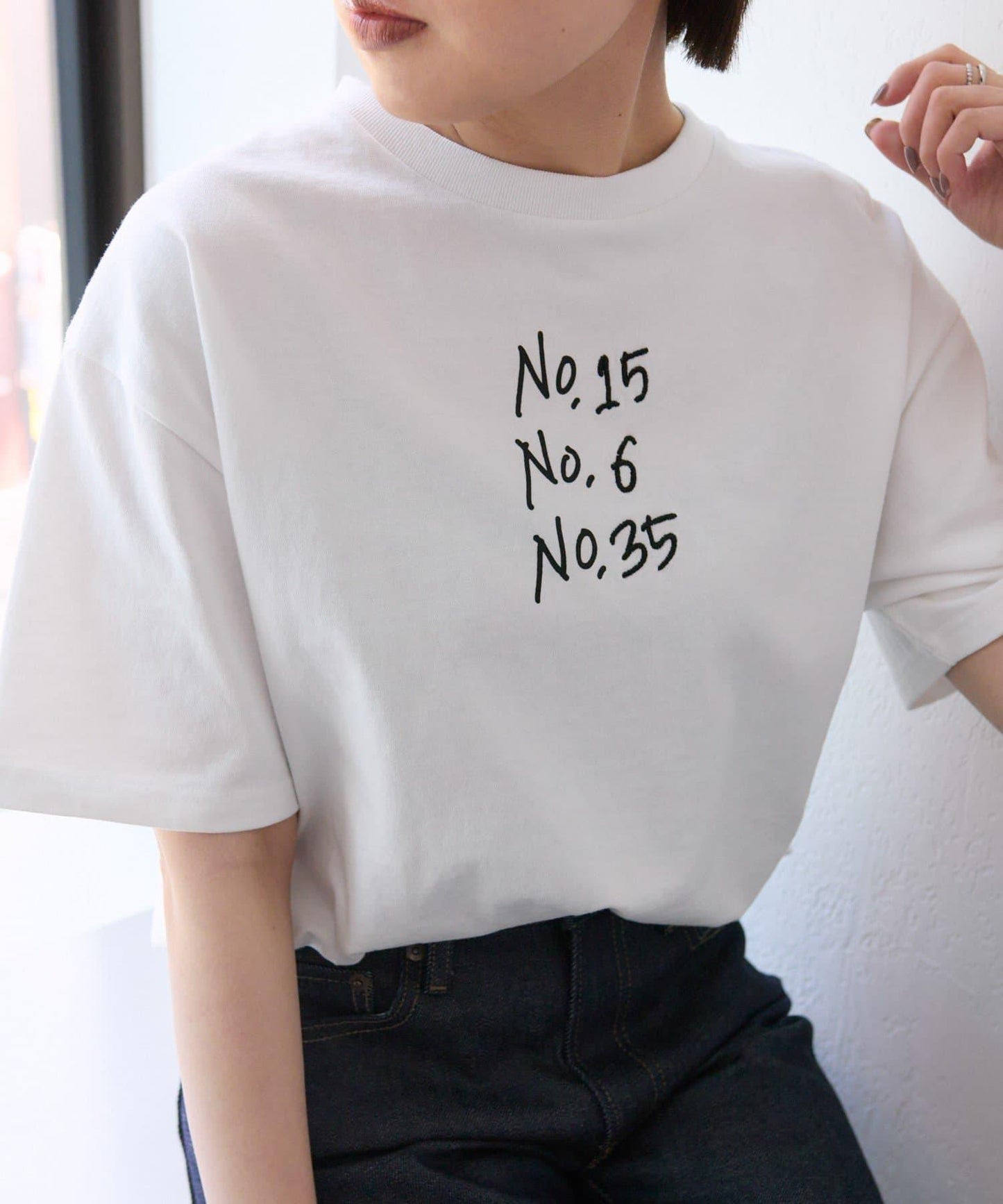 ear PAPILLONNER 純棉 幸運數字圖案 T恤