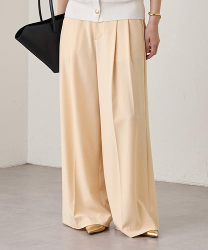 Loungedress 雙褶闊腿褲