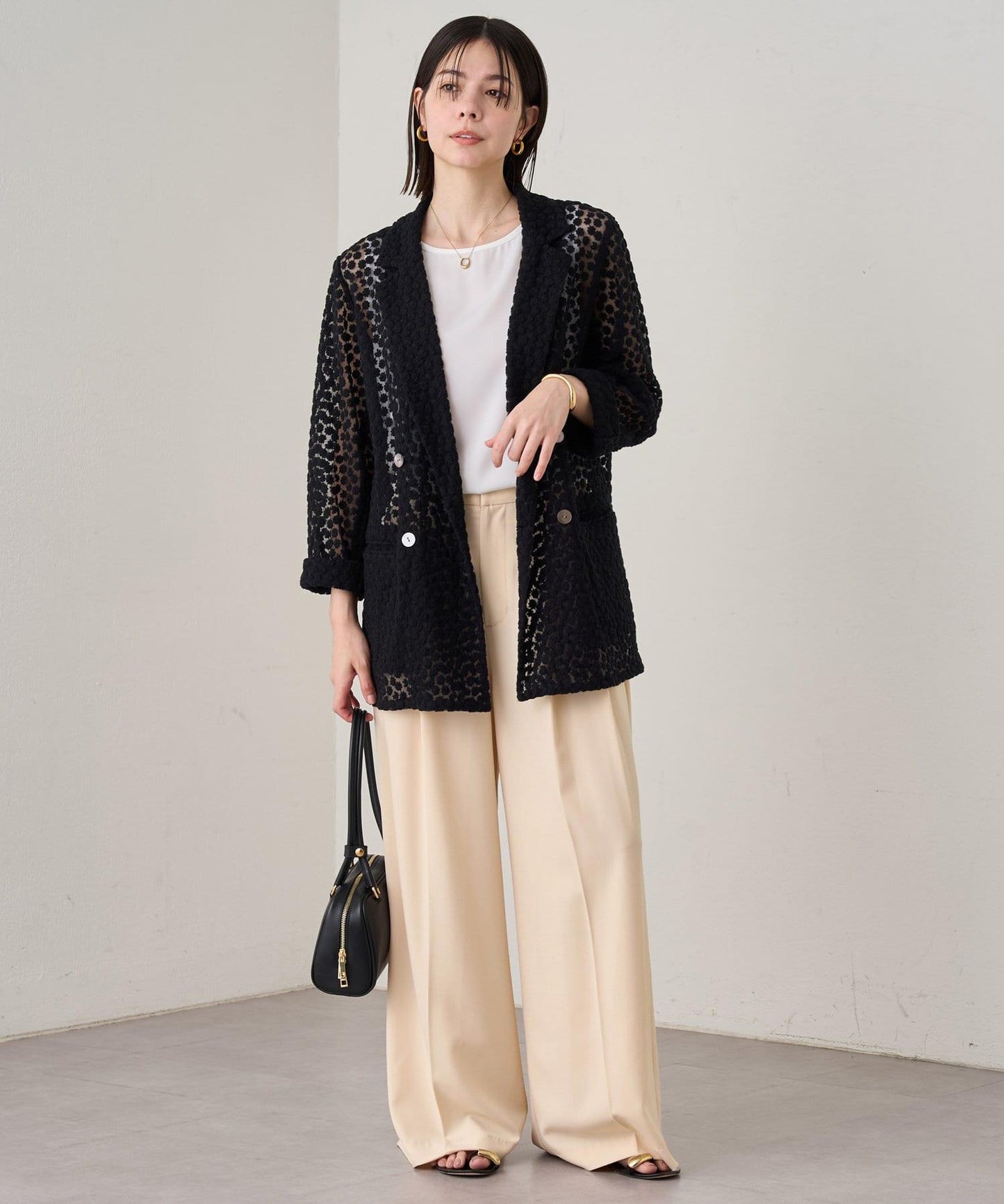 Loungedress 雙褶闊腿褲