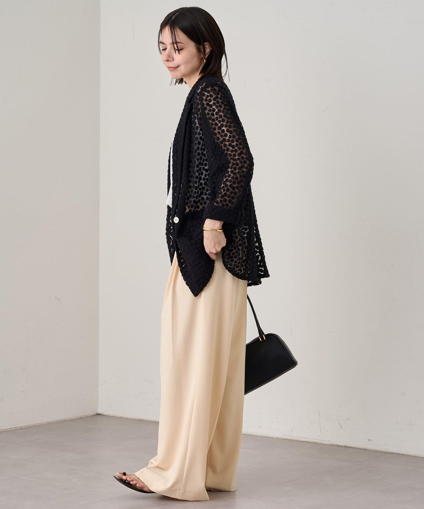 Loungedress 雙褶闊腿褲
