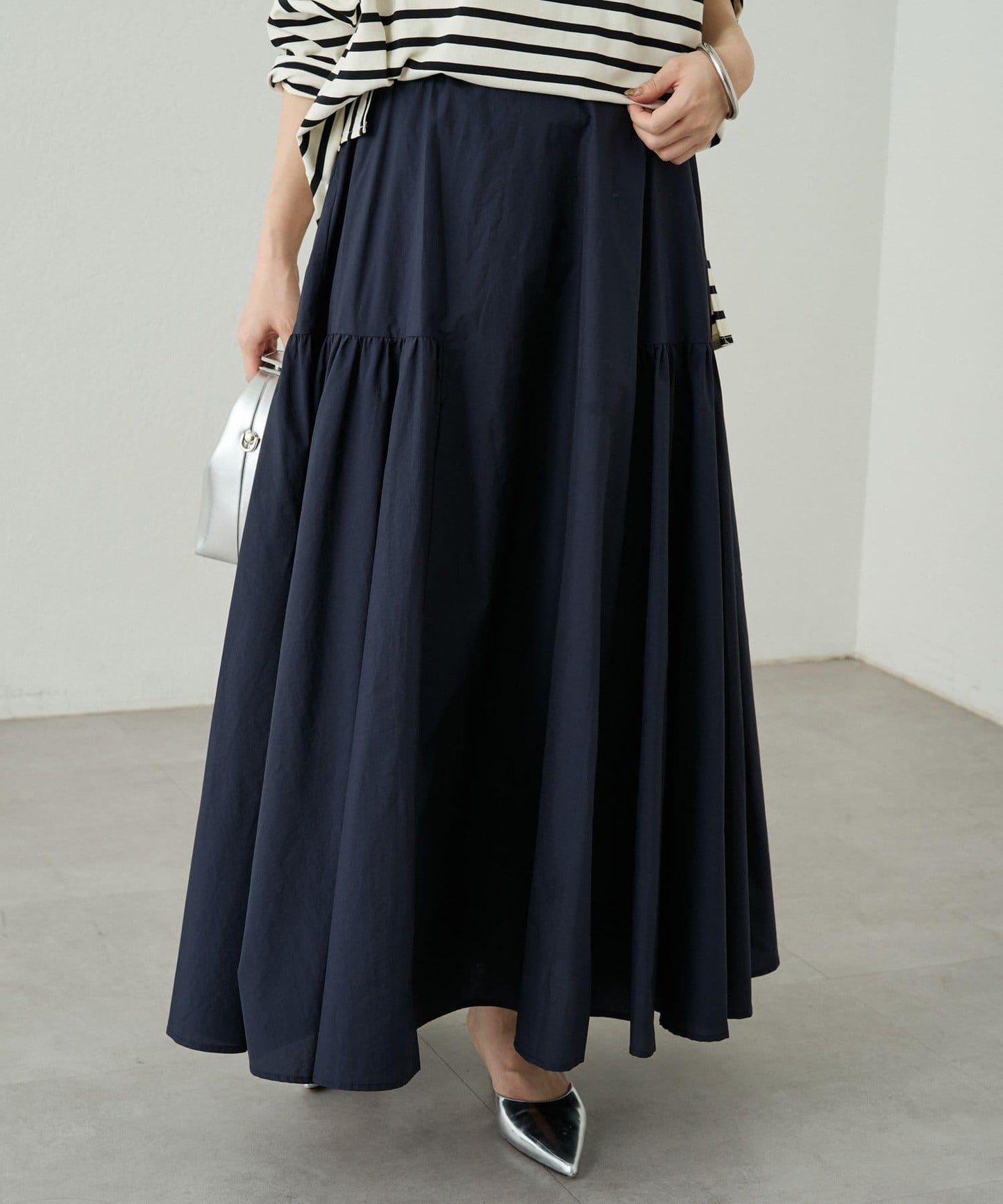 Loungedress 拼接褶皺半身裙