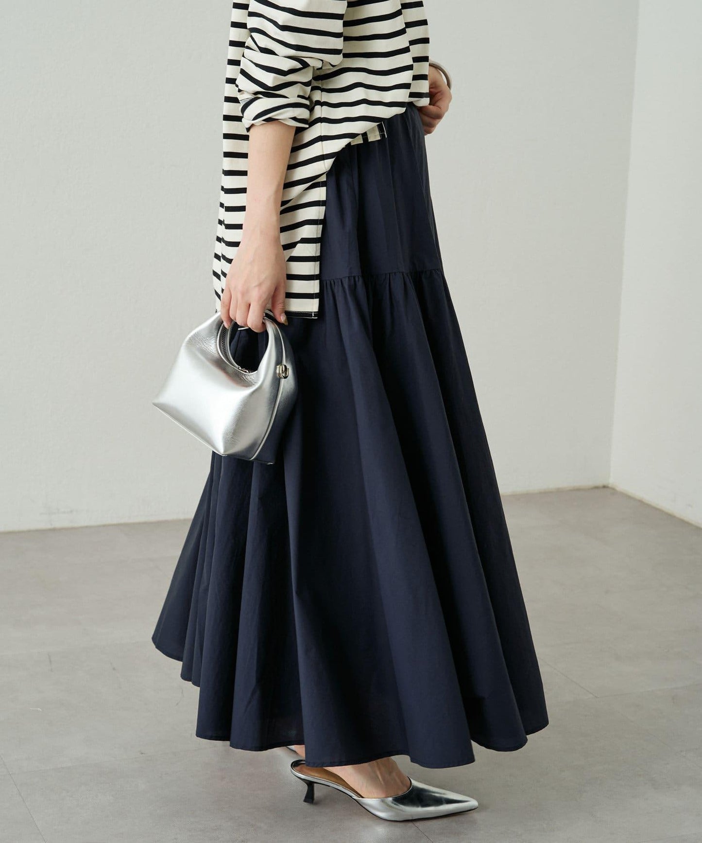 Loungedress 拼接褶皺半身裙