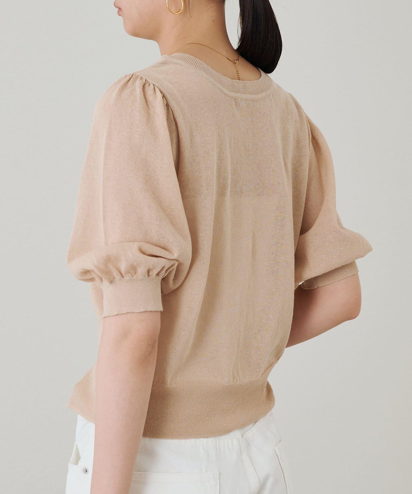 Loungedress 透紗2WAY半袖針織開衫
