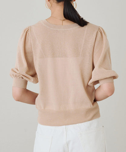Loungedress 透紗2WAY半袖針織開衫