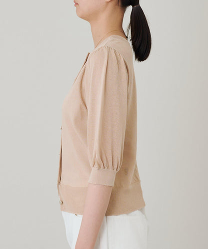 Loungedress 透紗2WAY半袖針織開衫