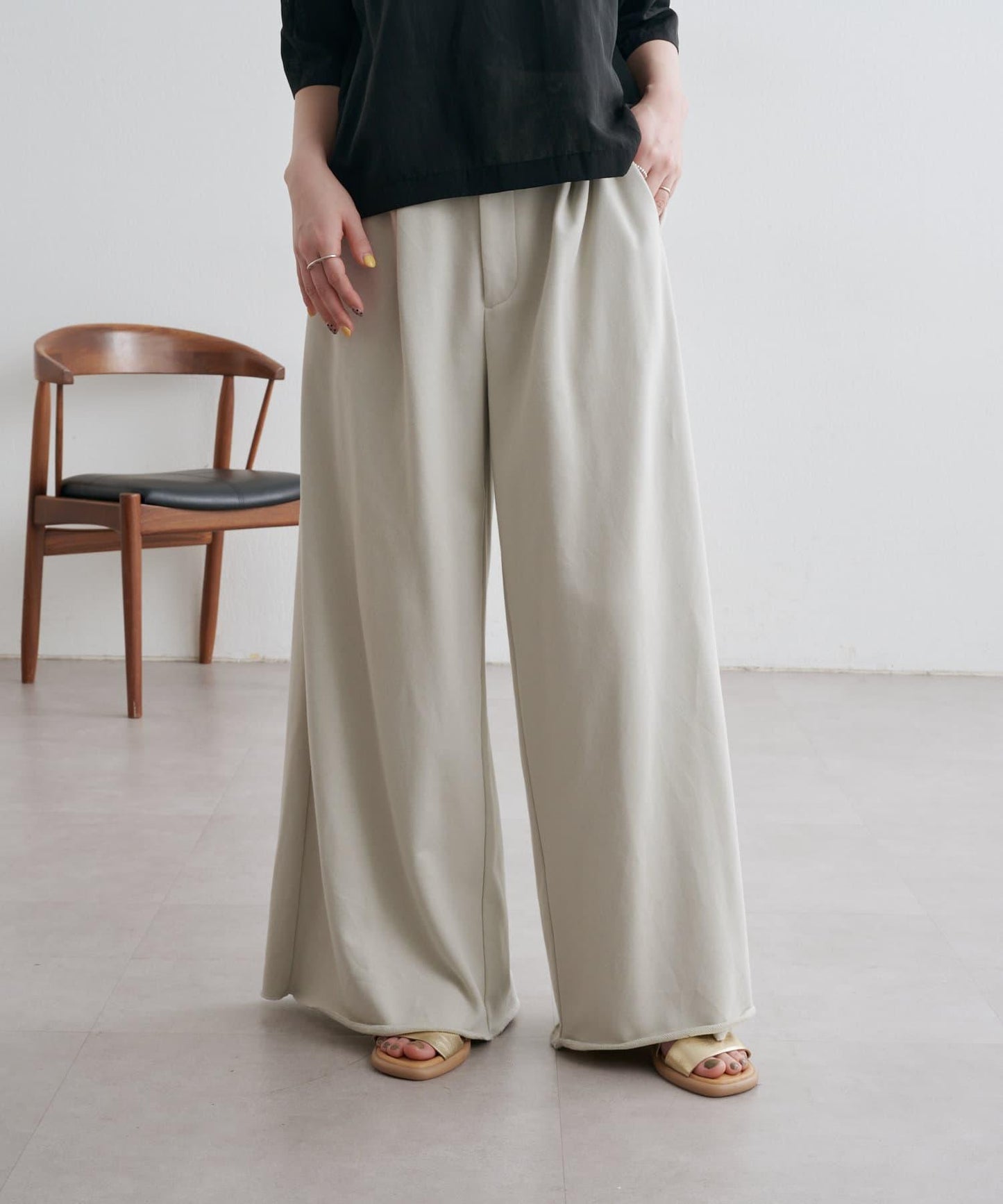 Omekashi 衛衣面料闊腿褲