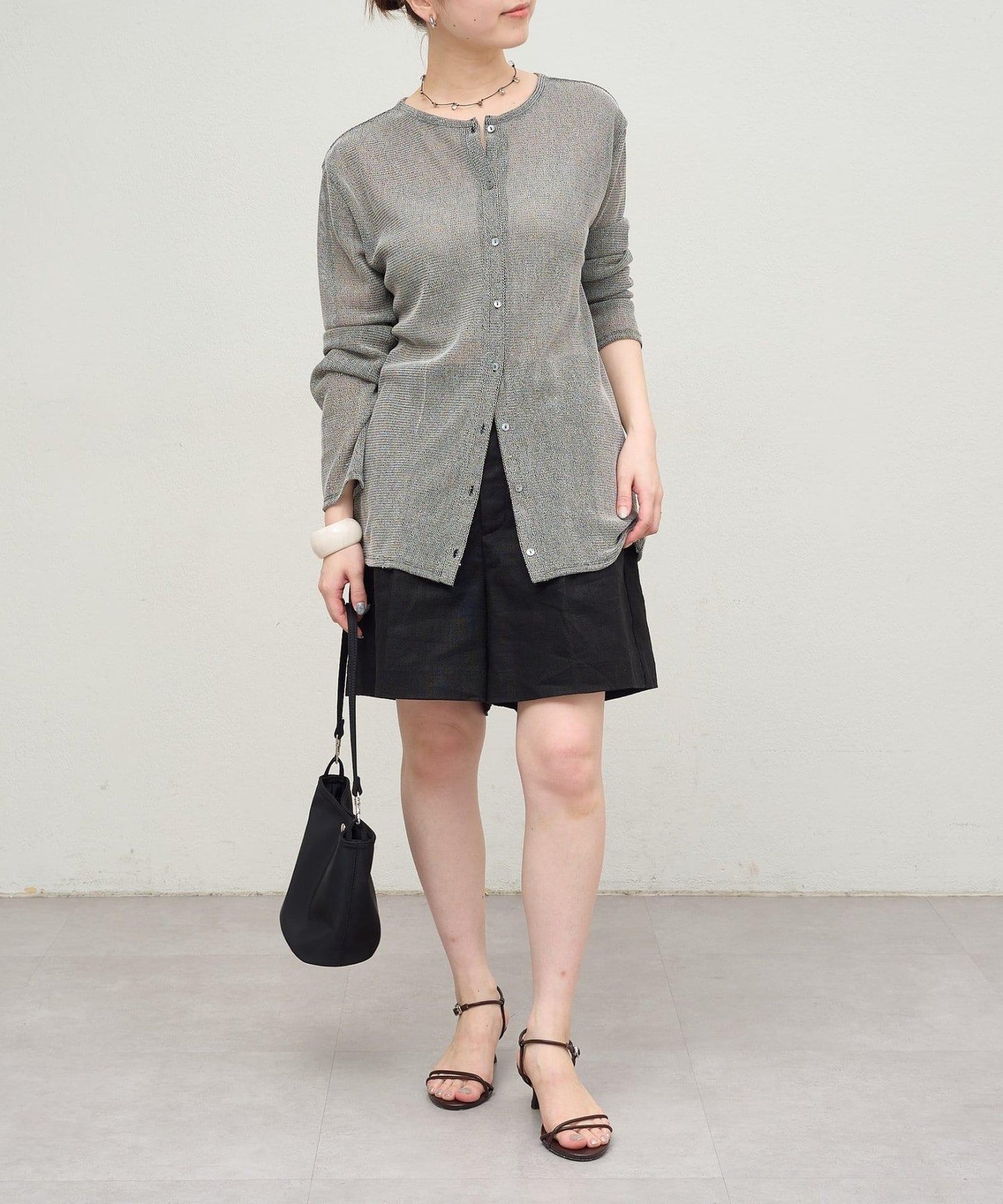 Omekashi 2WAY網眼針織開衫