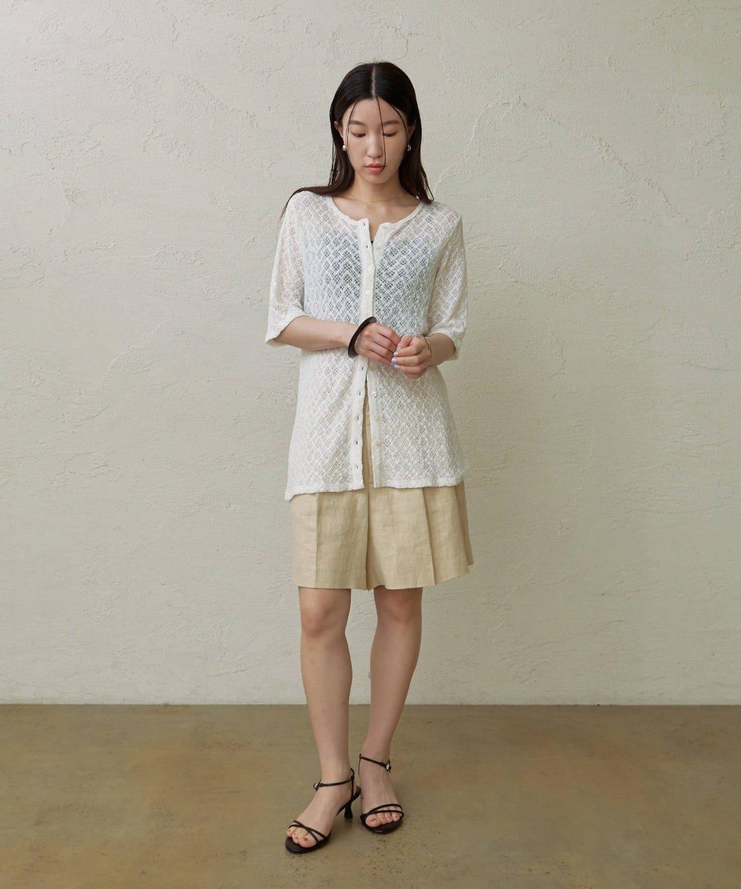 Omekashi 亞麻休閒短褲