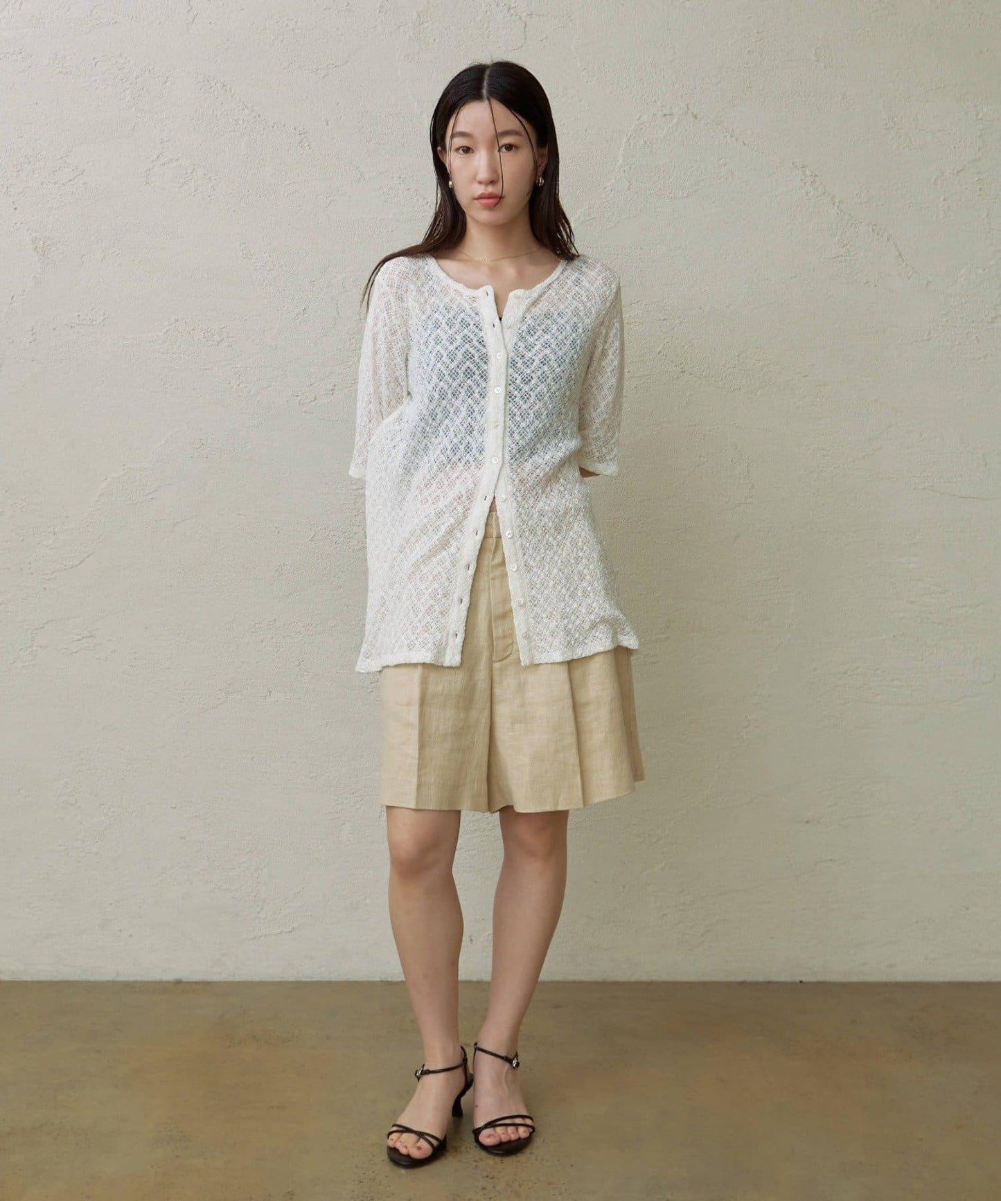 Omekashi 亞麻休閒短褲