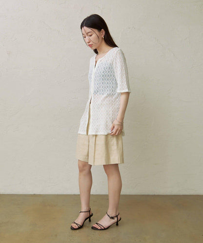 Omekashi 亞麻休閒短褲