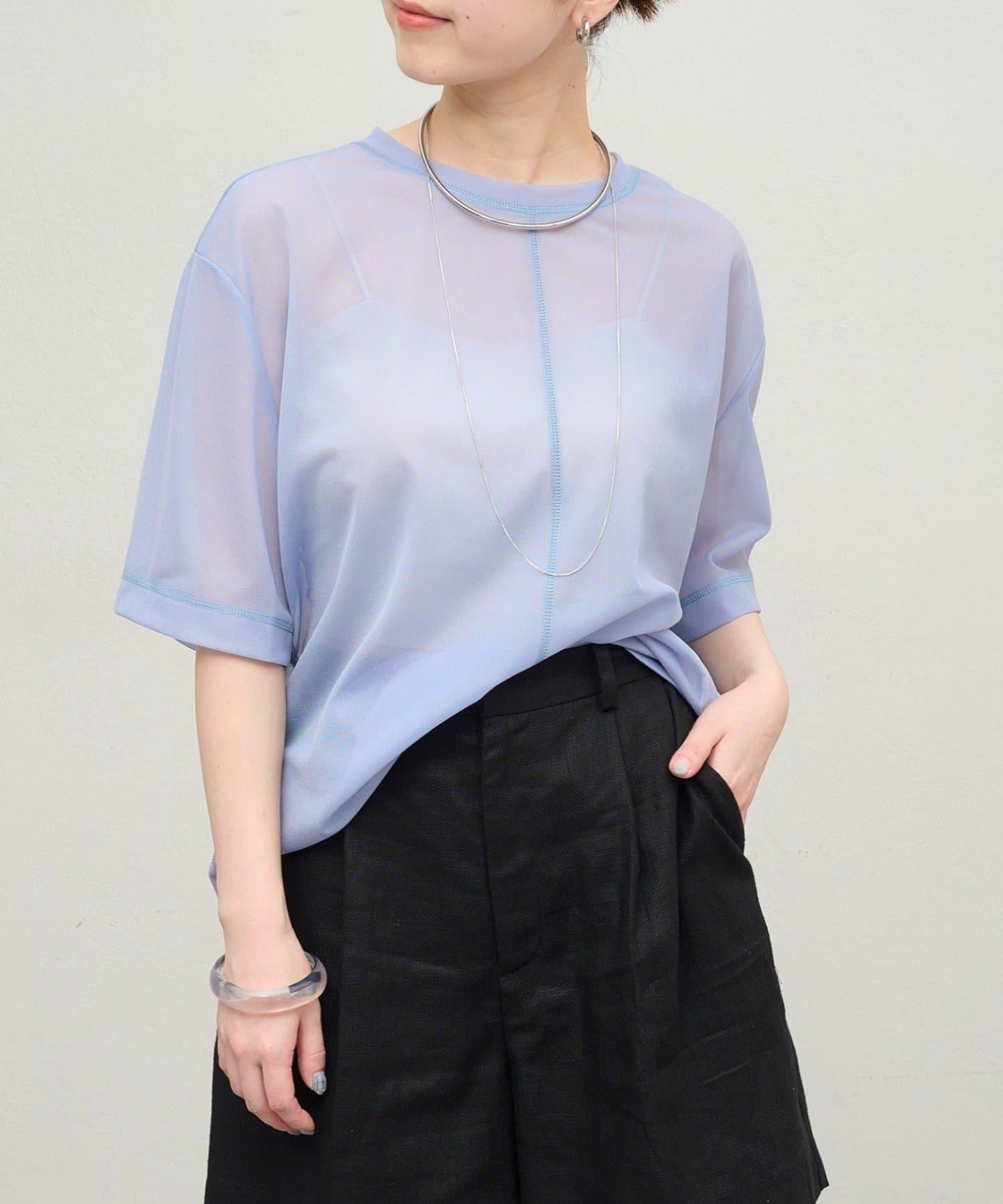 Omekashi 透膚剪裁套頭上衣