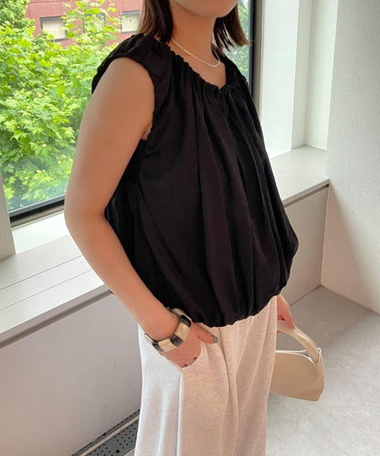 Omekashi 褶皺無袖上衣