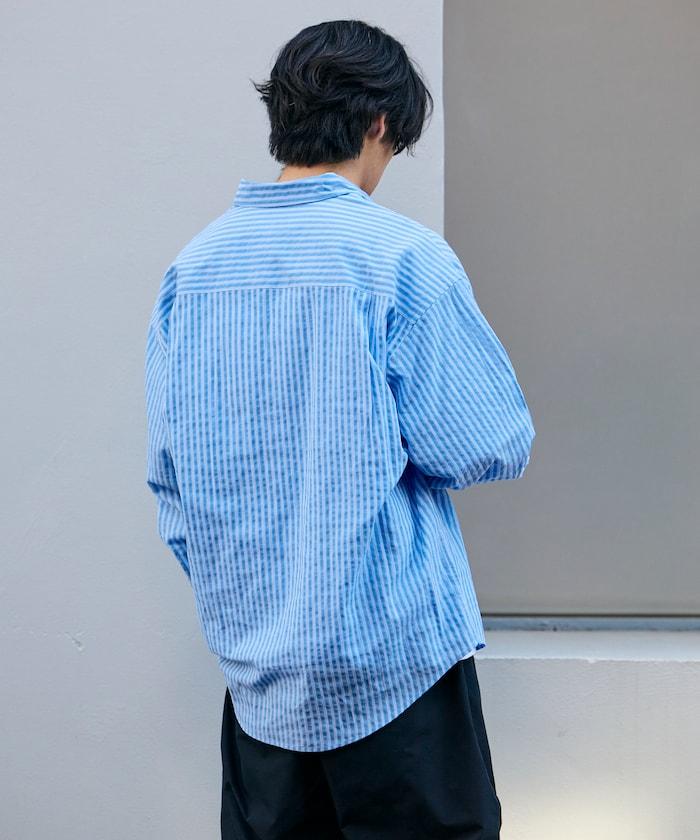 寬鬆版型 標準領 泡泡紗 襯衫