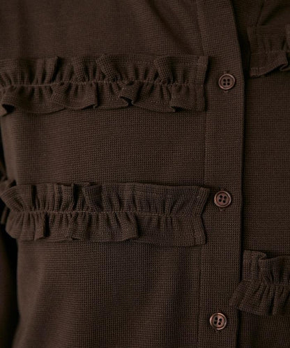 荷葉邊設計 開衫短褲 套裝