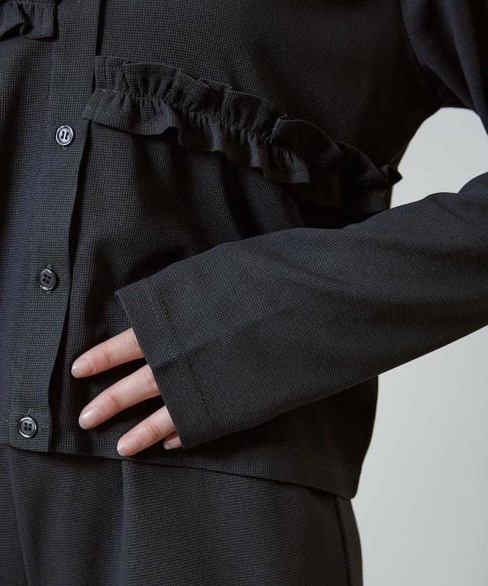 荷葉邊設計 開衫短褲 套裝