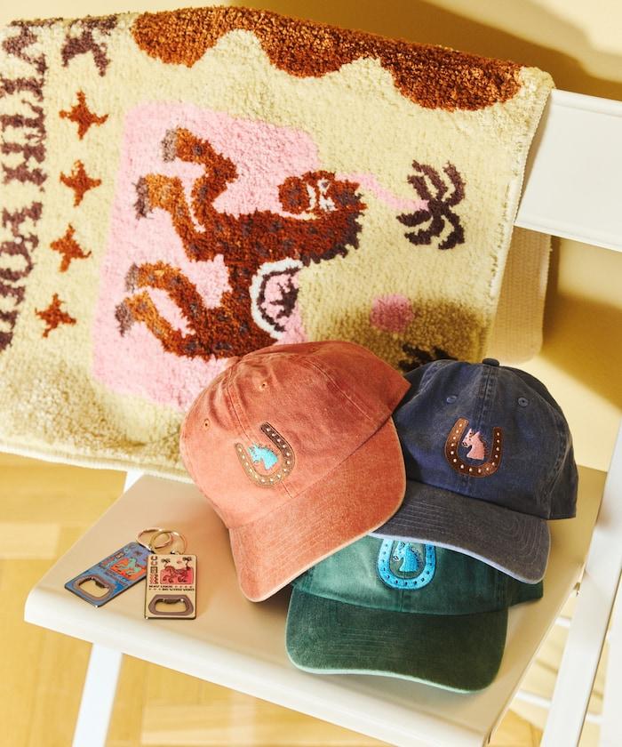單點刺繡 Kaiun Horse 圖案 水洗做舊 TOYAMEG 刺繡棒球帽