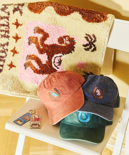 單點刺繡 Kaiun Horse 圖案 水洗做舊 TOYAMEG 刺繡棒球帽