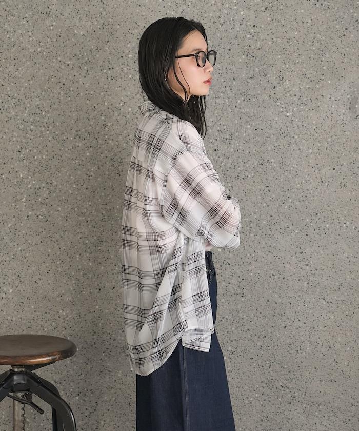漸變透視格紋襯衫