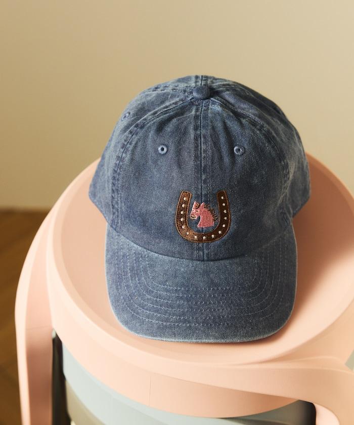 單點刺繡 Kaiun Horse 圖案 水洗做舊 TOYAMEG 刺繡棒球帽