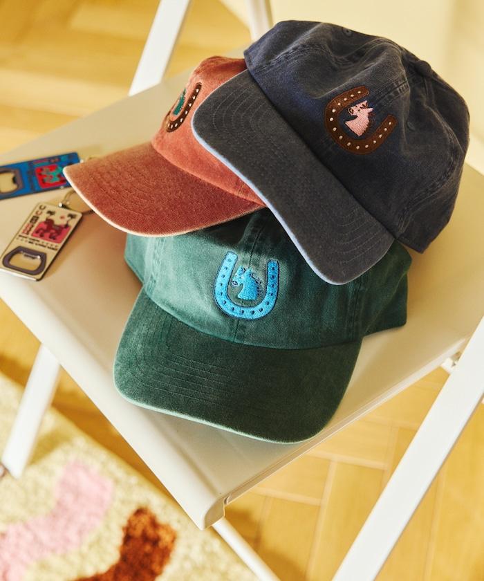 單點刺繡 Kaiun Horse 圖案 水洗做舊 TOYAMEG 刺繡棒球帽