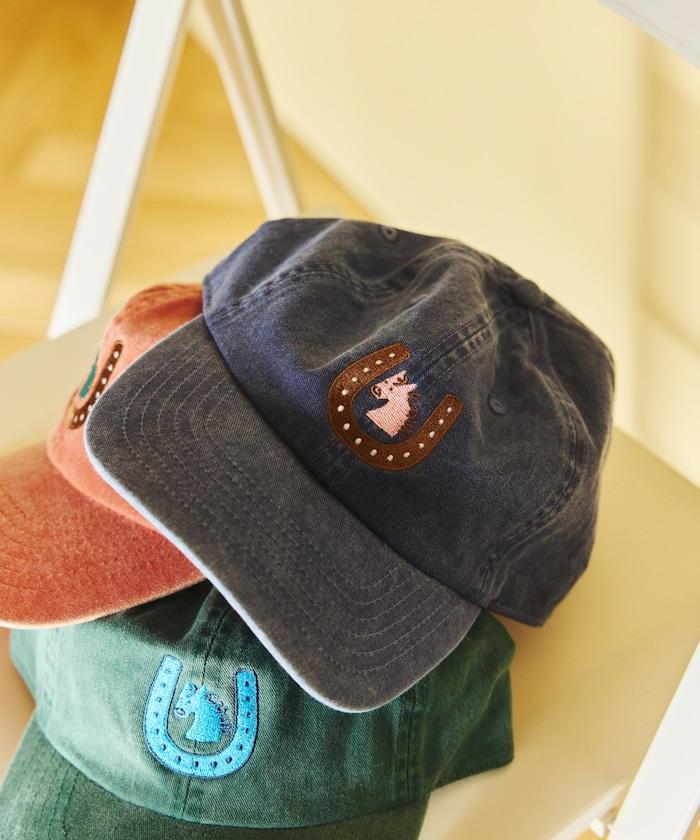 單點刺繡 Kaiun Horse 圖案 水洗做舊 TOYAMEG 刺繡棒球帽