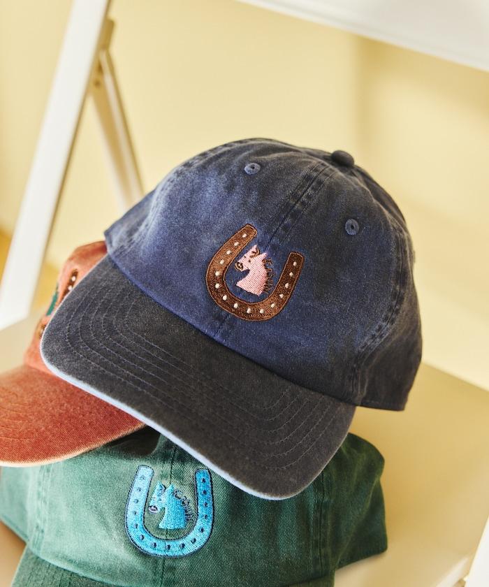 單點刺繡 Kaiun Horse 圖案 水洗做舊 TOYAMEG 刺繡棒球帽