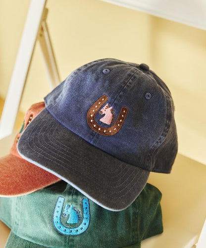 單點刺繡 Kaiun Horse 圖案 水洗做舊 TOYAMEG 刺繡棒球帽