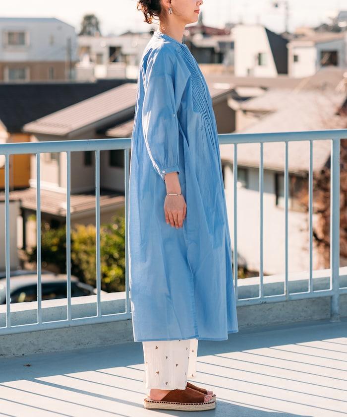 印度點褶連衣裙