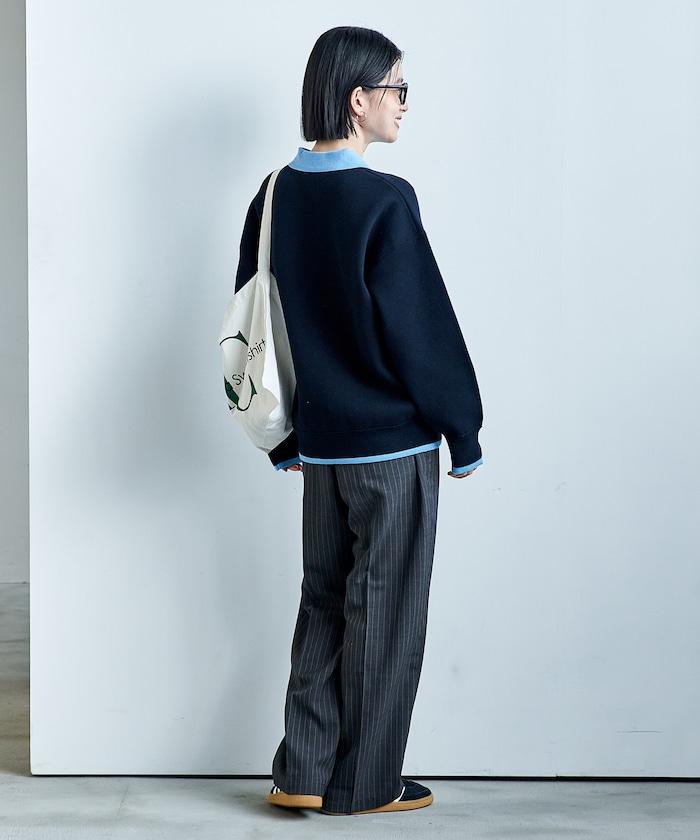 接觸冷感 UVカット LINEN TOUCH 褶飾 彈力 休閒褲