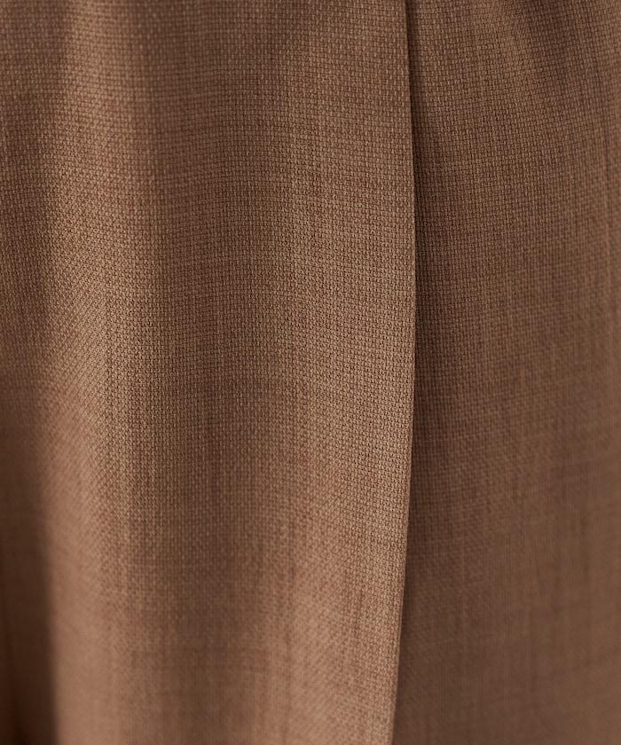 接觸冷感 UVカット LINEN TOUCH 褶飾 彈力 休閒褲
