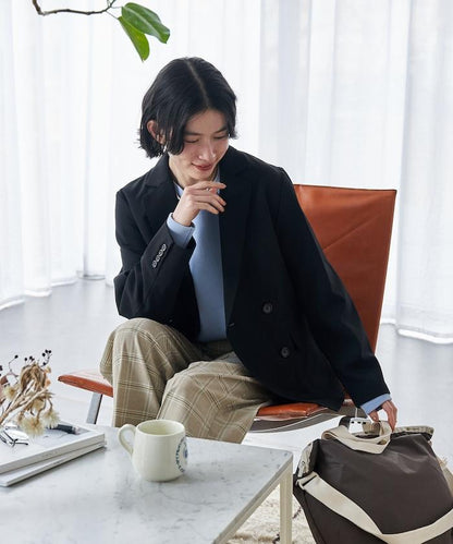 接觸冷感 UV防曬 亞麻感 雙排扣 西裝外套