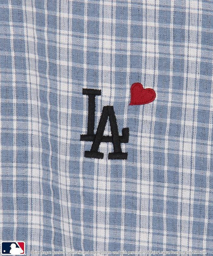 MLB 特別款 寬鬆版 單點刺繡 短袖襯衫