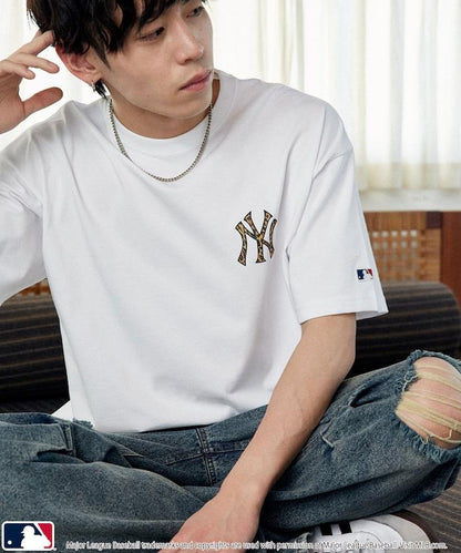 聯名 MLB 豹紋Logo T恤