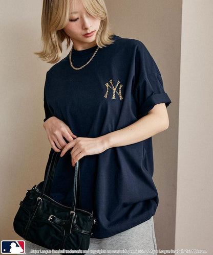 聯名 MLB 豹紋Logo T恤