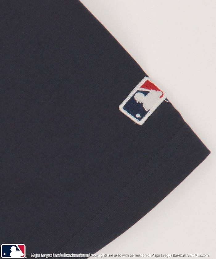 聯名 MLB 標誌印花 寬鬆 Henley領 T恤