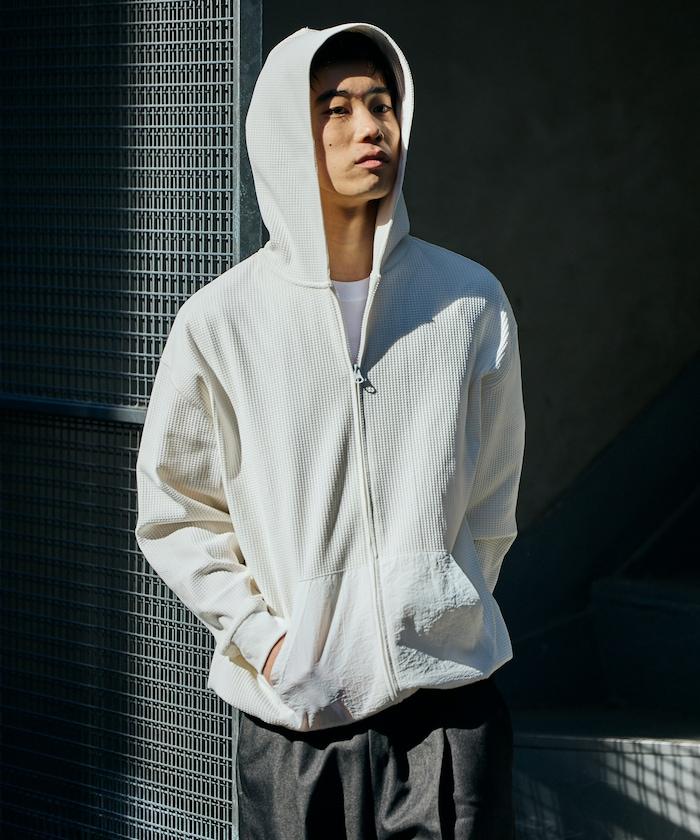 抽繩 科技風 口袋 拉鍊 保暖尼龍 連帽外套