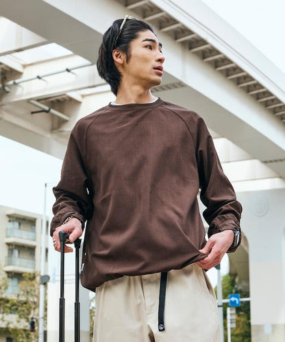 AiRide/エアライド 寬鬆版型 插肩袖長袖 可收納 吸水速幹 防曬 套頭上衣