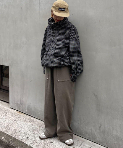UNISEX 水洗做舊華夫格休閒褲