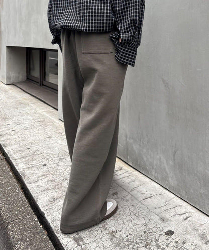 UNISEX 水洗做舊華夫格休閒褲