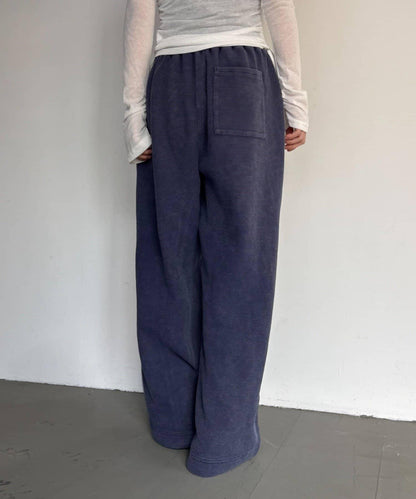 UNISEX 水洗做舊華夫格休閒褲
