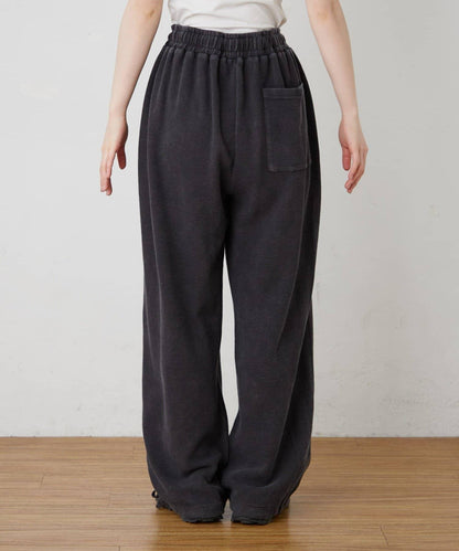 UNISEX 水洗做舊華夫格休閒褲