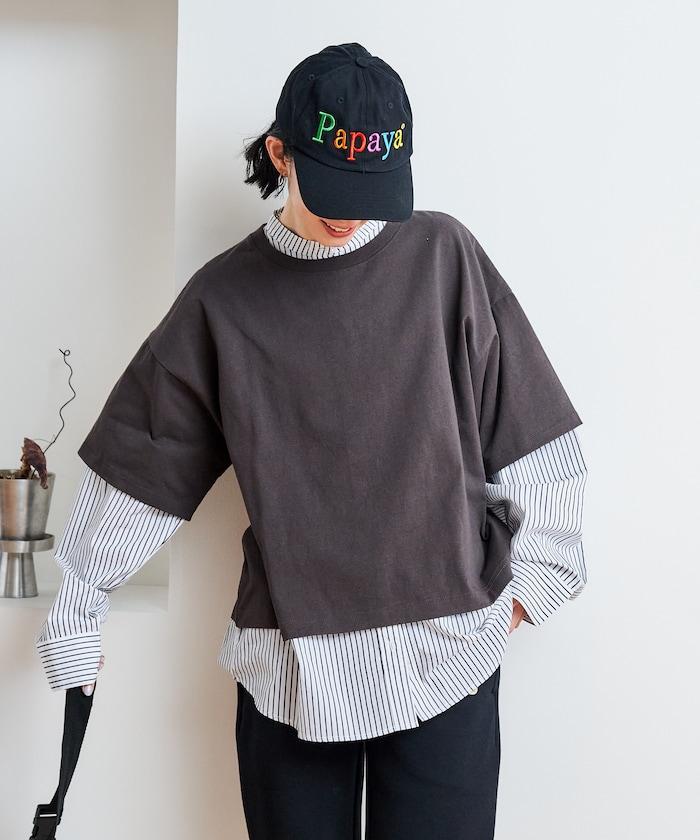 襯衫拼接套頭上衣