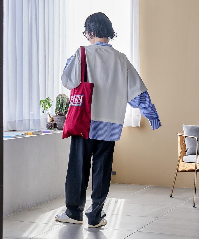 襯衫拼接套頭上衣