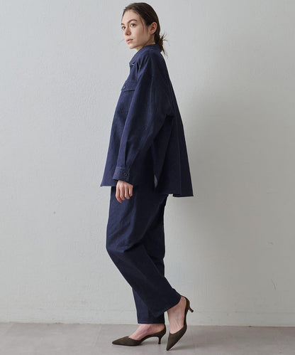 Drawing Numbers 棉麻牛仔面料襯衫