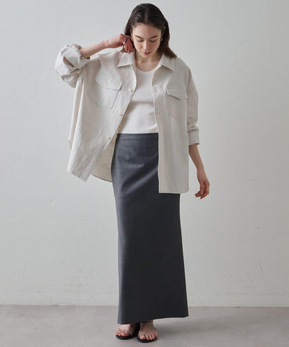 Drawing Numbers 棉麻牛仔面料襯衫