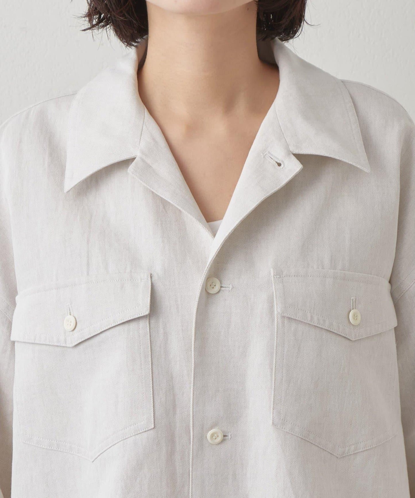 Drawing Numbers 棉麻牛仔面料襯衫